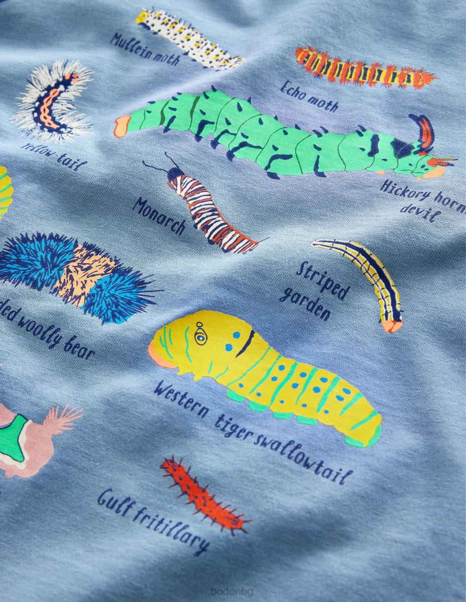 облекло Boden тениска за обучение на животни камъче сини насекоми бебе LL683426