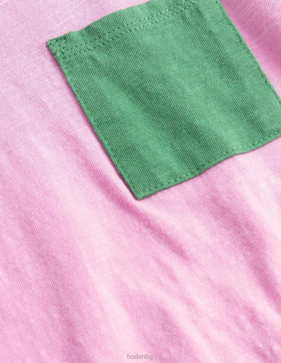 облекло Boden тениска с цветни блокове люляк шифон розов бебе LL683432