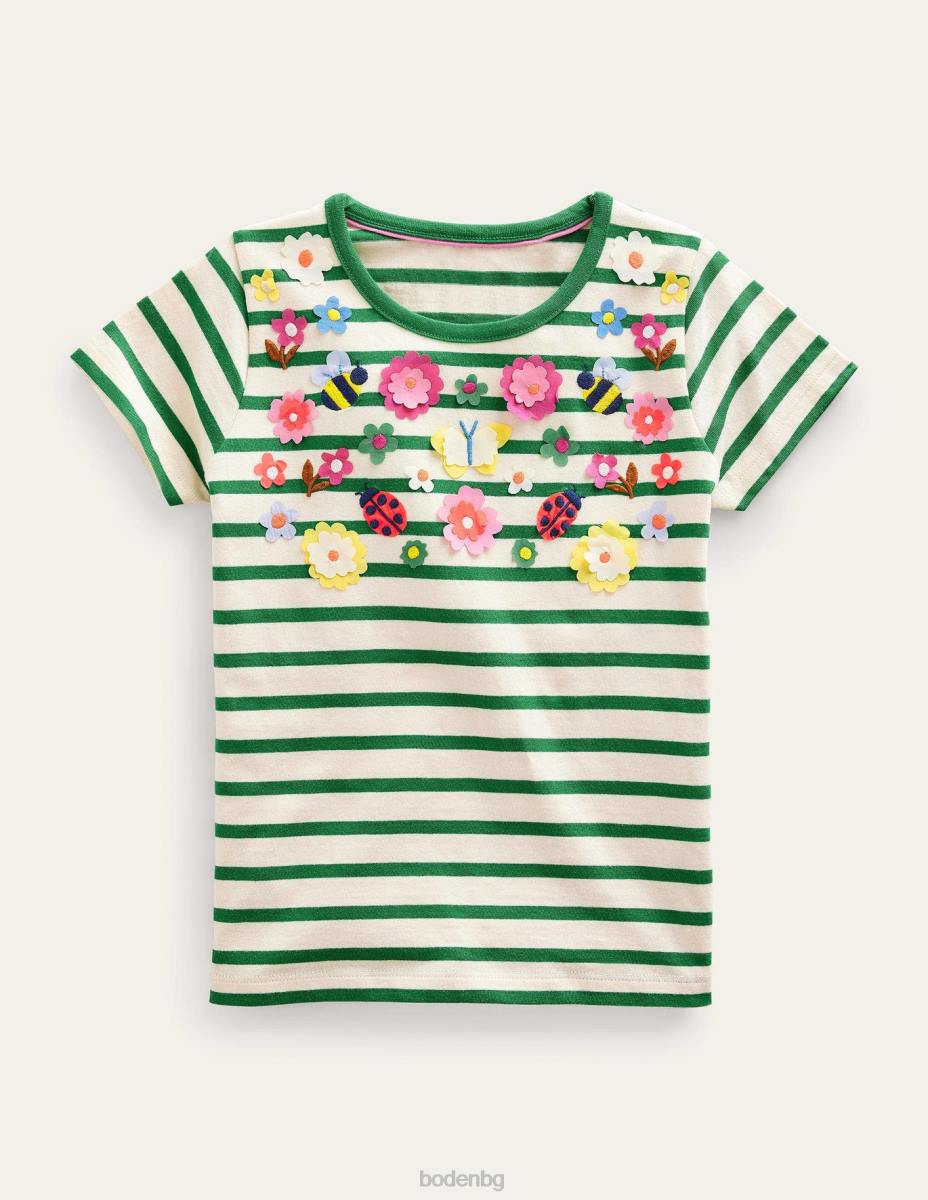 облекло Boden флатер тениска високопланинско зелено/ванилова шушулка бебе LL683453