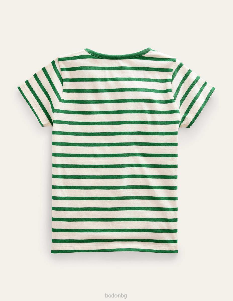 облекло Boden флатер тениска високопланинско зелено/ванилова шушулка бебе LL683453