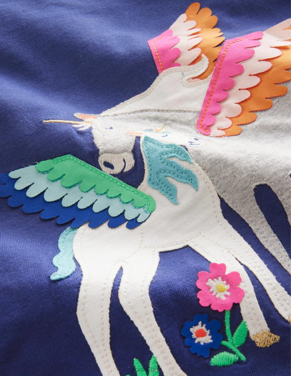 облекло Boden голяма горна част с апликации меки десен еднорози бебе LL683455