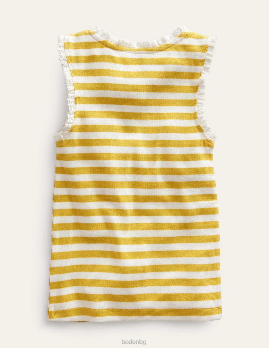 облекло Boden жилетка от трико сладка царевица жълто/слонова кост бебе LL683463