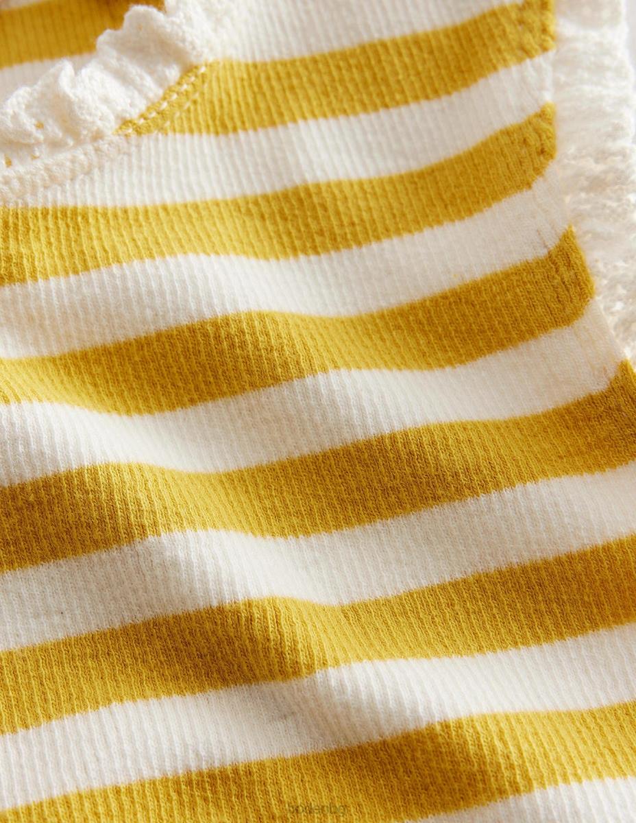 облекло Boden жилетка от трико сладка царевица жълто/слонова кост бебе LL683463