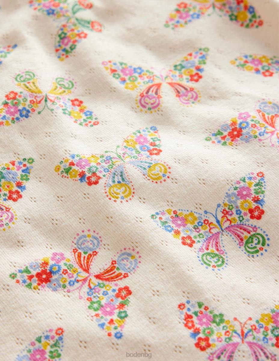 облекло Boden топ с къси ръкави пеперуди от ванилова шушулка бебе LL683476