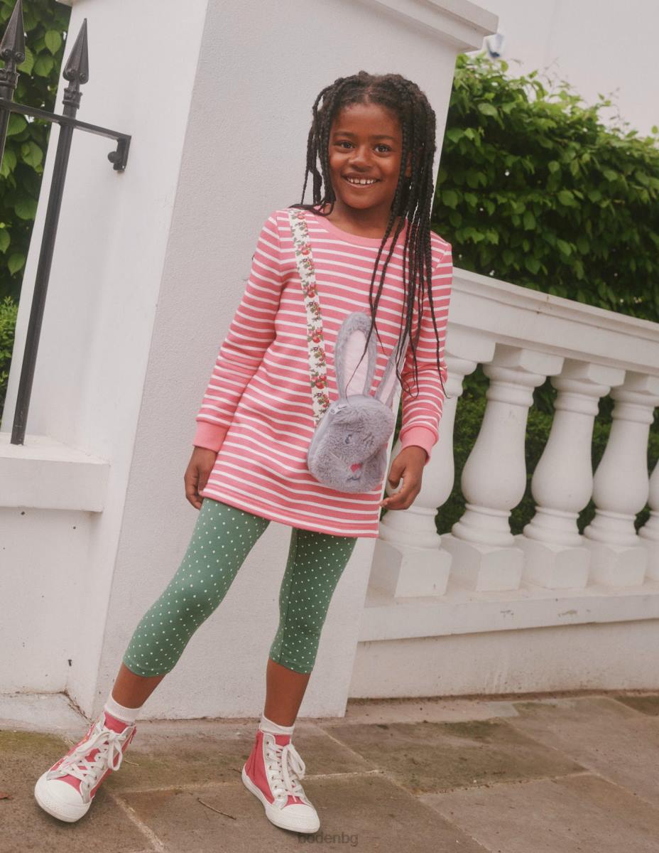 облекло Boden туника с джоб с апликация азалия розово/слонова кост бебе LL68381