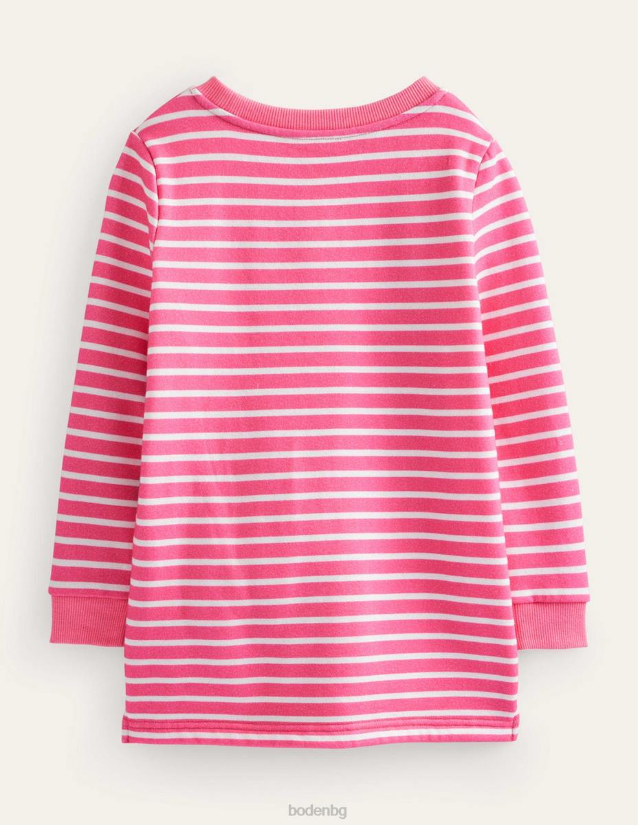 облекло Boden туника с джоб с апликация азалия розово/слонова кост бебе LL68381