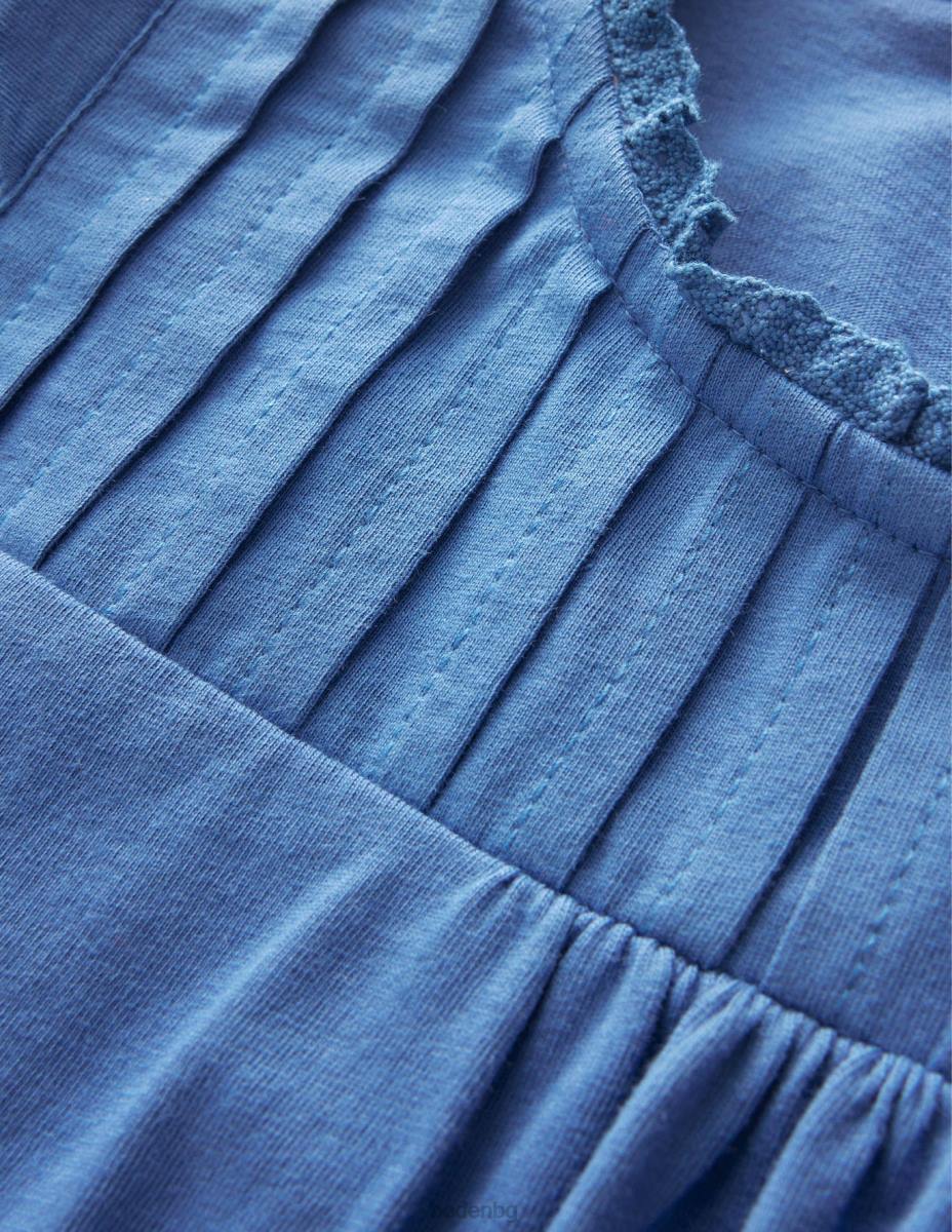 облекло Boden горна част с дълъг ръкав с миди делфтско синьо бебе LL68386