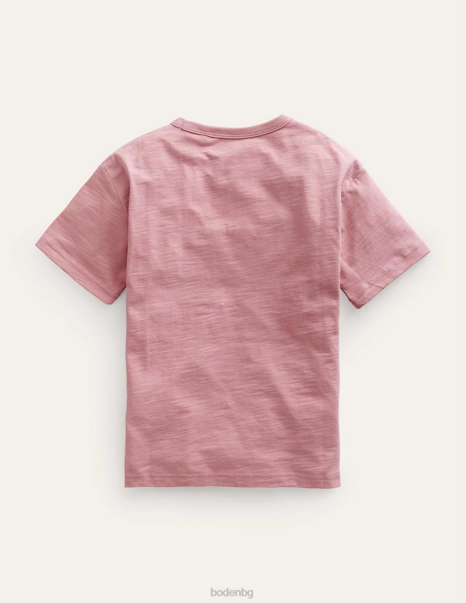 облекло Boden спокойна тениска с еко принт бадемово розово защита бебе LL68393