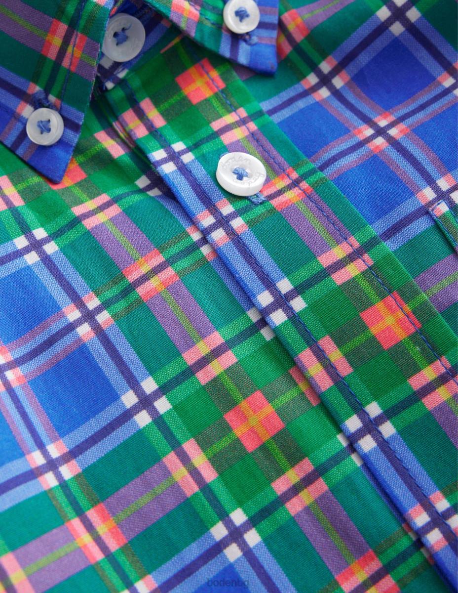 облекло Boden изпрана риза син чек бебе LL68394