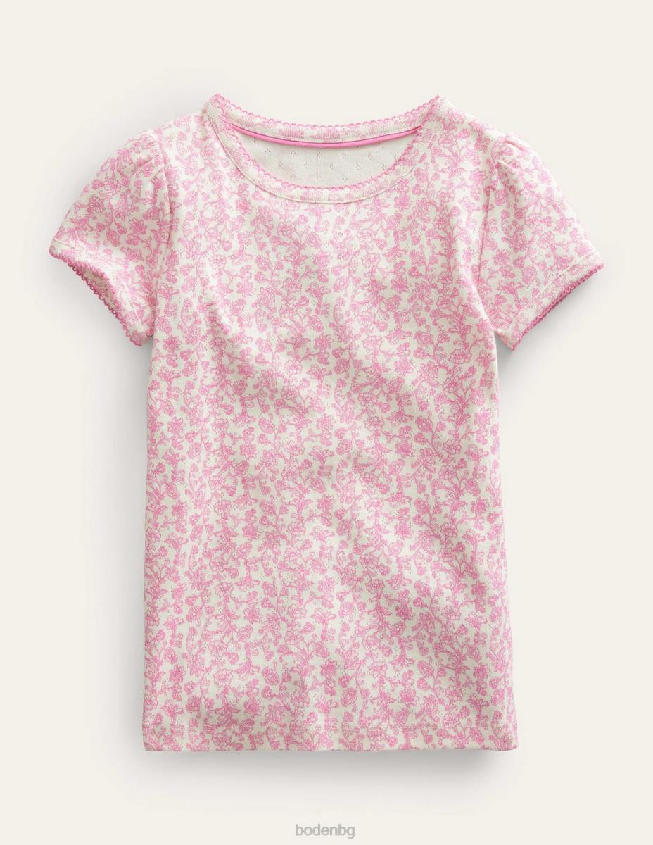 облекло Boden топ с къси ръкави розов пейсли флорален бебе LL68401