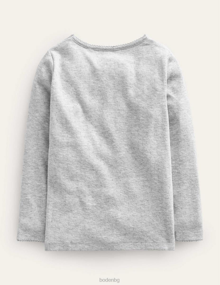 облекло Boden топ с дълги ръкави сив мергел бебе LL68402