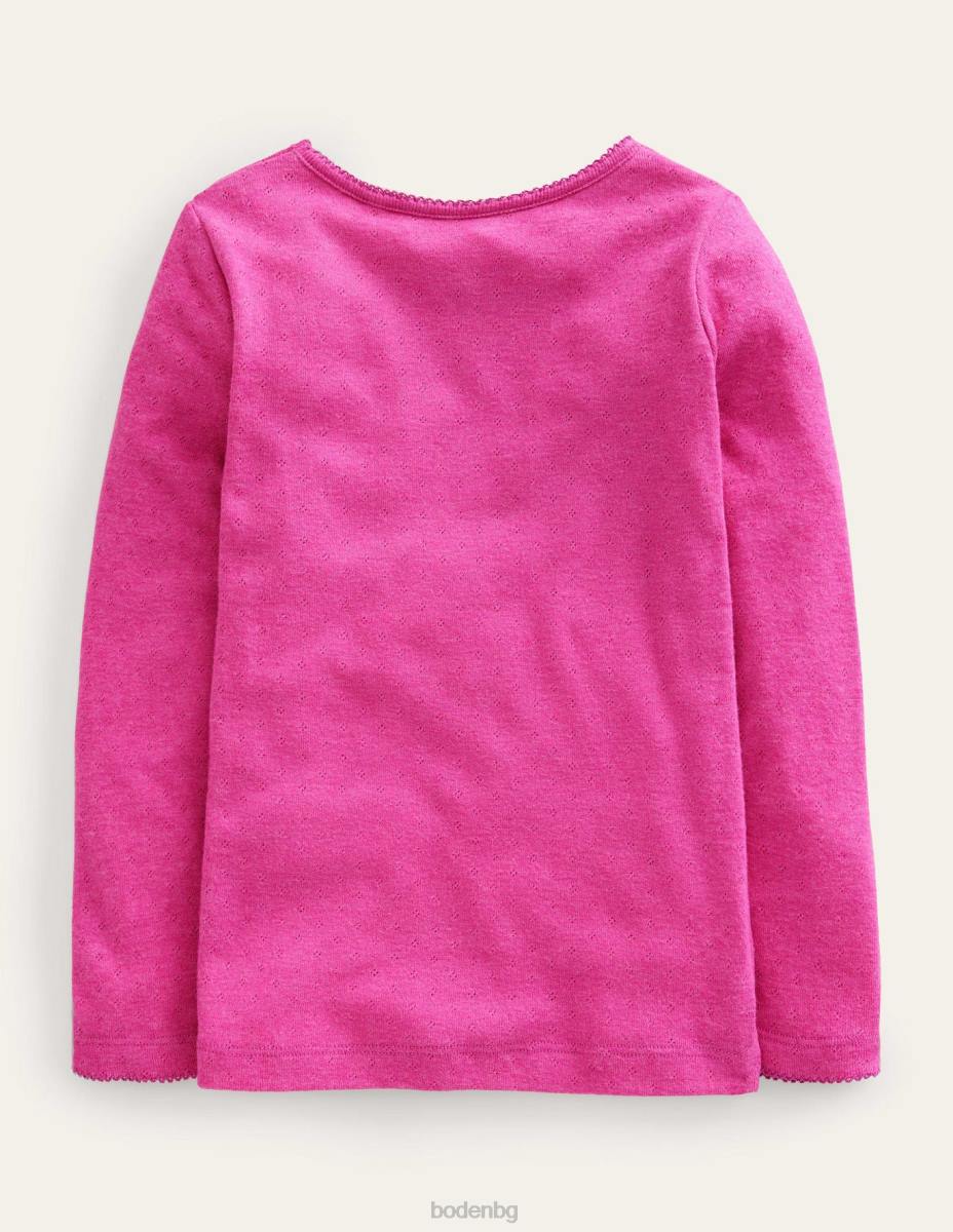 облекло Boden топ с дълги ръкави флокс розов бебе LL68407