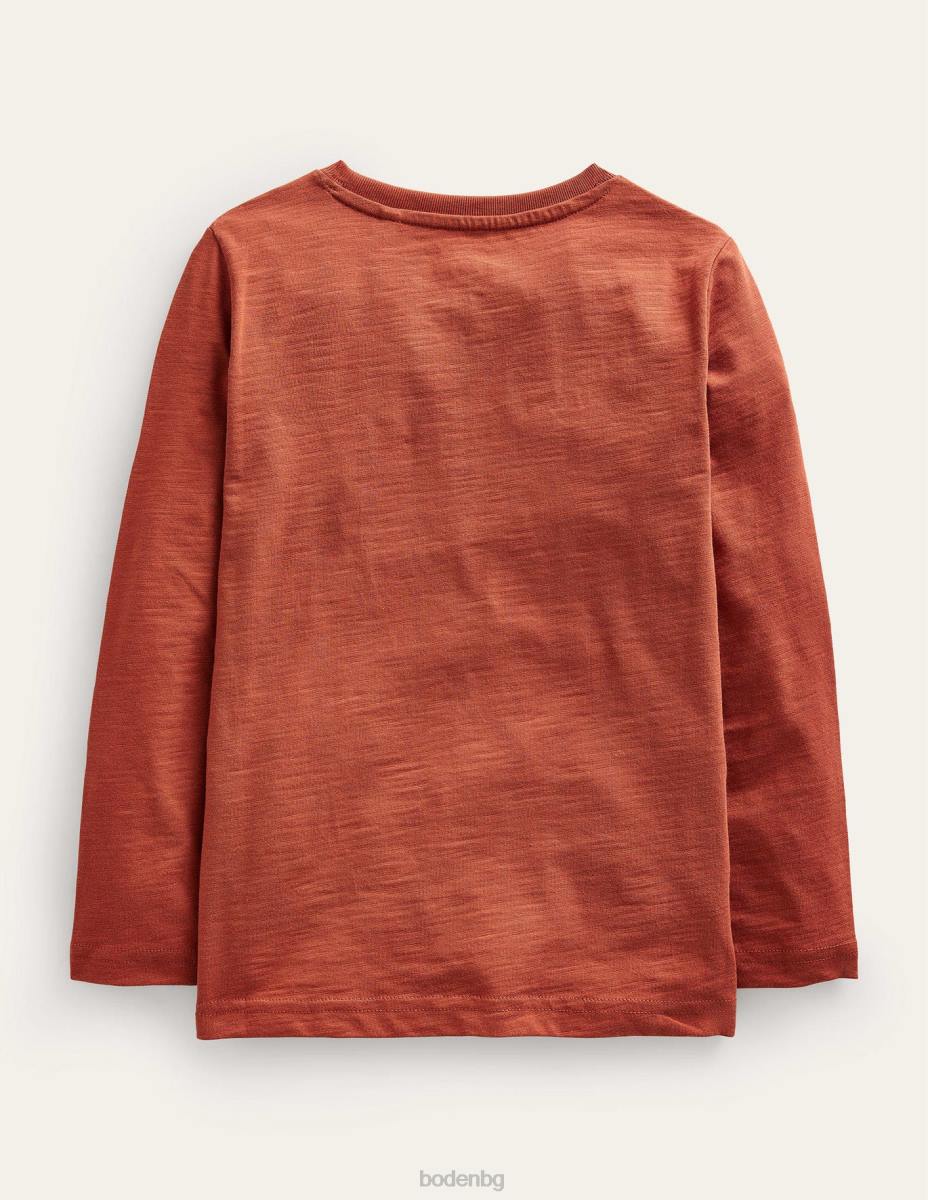 облекло Boden тениска с надпис печен кестен кафяв бебе LL68413