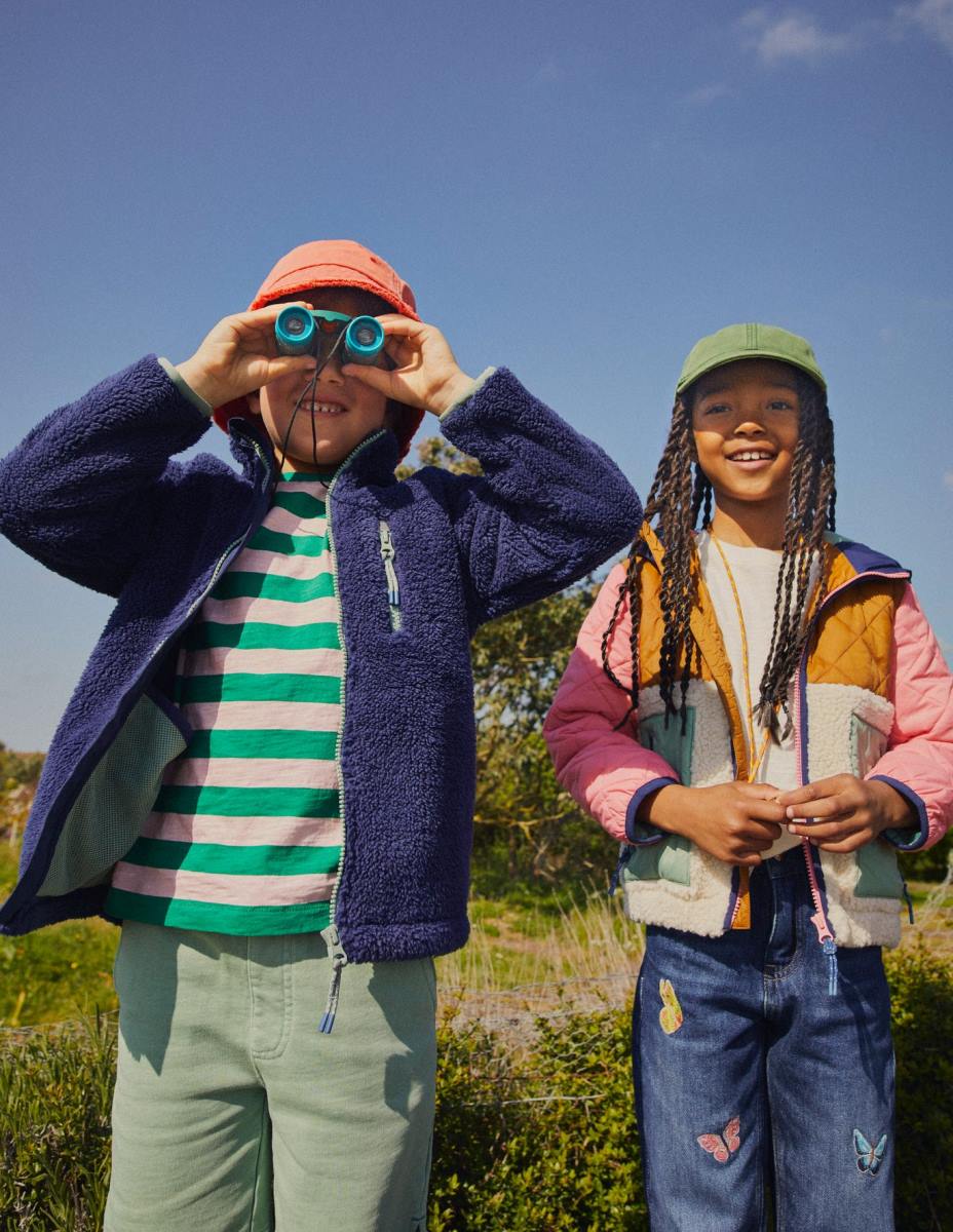 облекло Boden изпрана тениска с дълъг ръкав френско розово/наситено зелено бебе LL68422