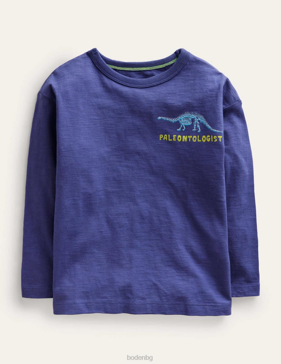 облекло Boden забавна тениска с лого на науката меко десен борд синьо бебе LL68423