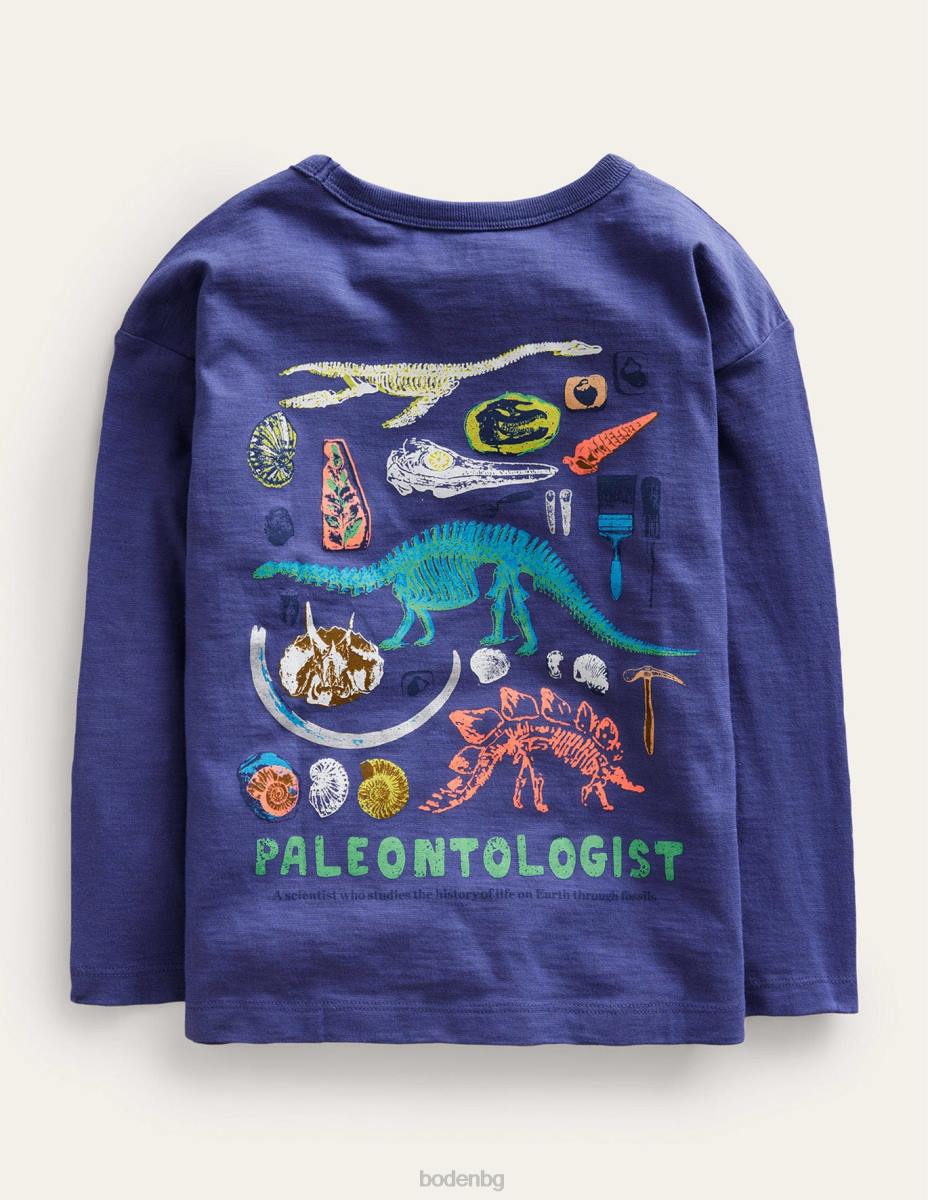 облекло Boden забавна тениска с лого на науката меко десен борд синьо бебе LL68423