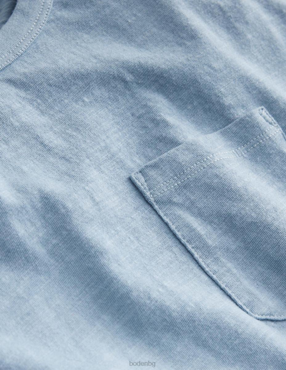 облекло Boden многослойна тениска с дълъг ръкав камъче синьо бебе LL68424