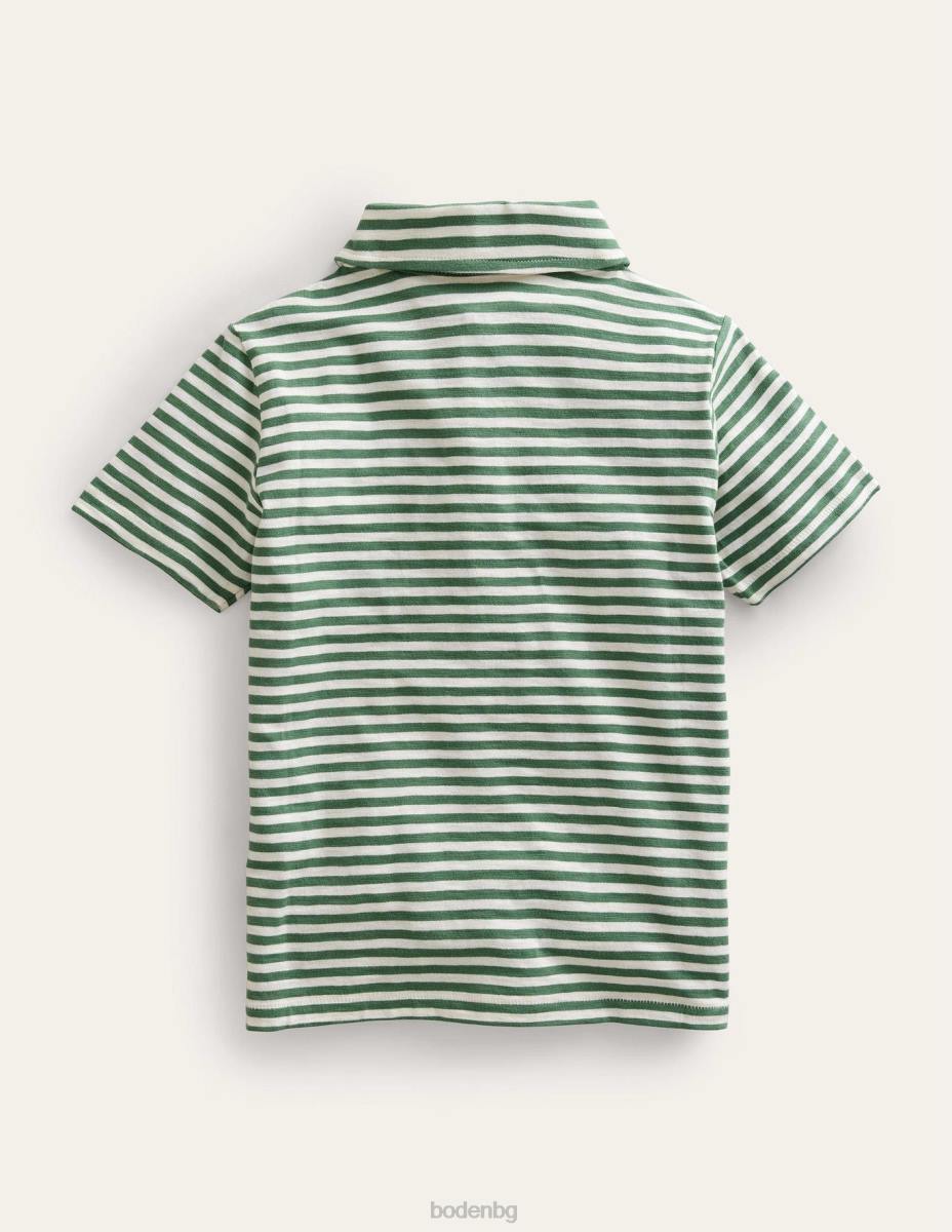 облекло Boden поло тениска на райета розмарин/слонова кост бебе LL68434