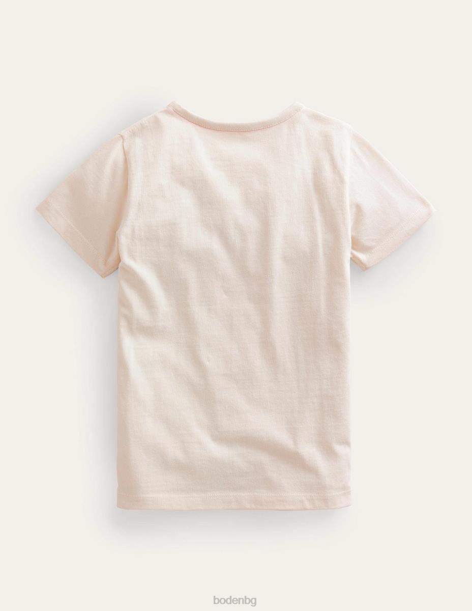 облекло Boden тениска с лого Superstitch ванилова шушулка паун бебе LL68387