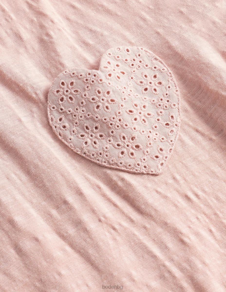 облекло Boden тениска broderie с джоб бото розово бебе LL683451