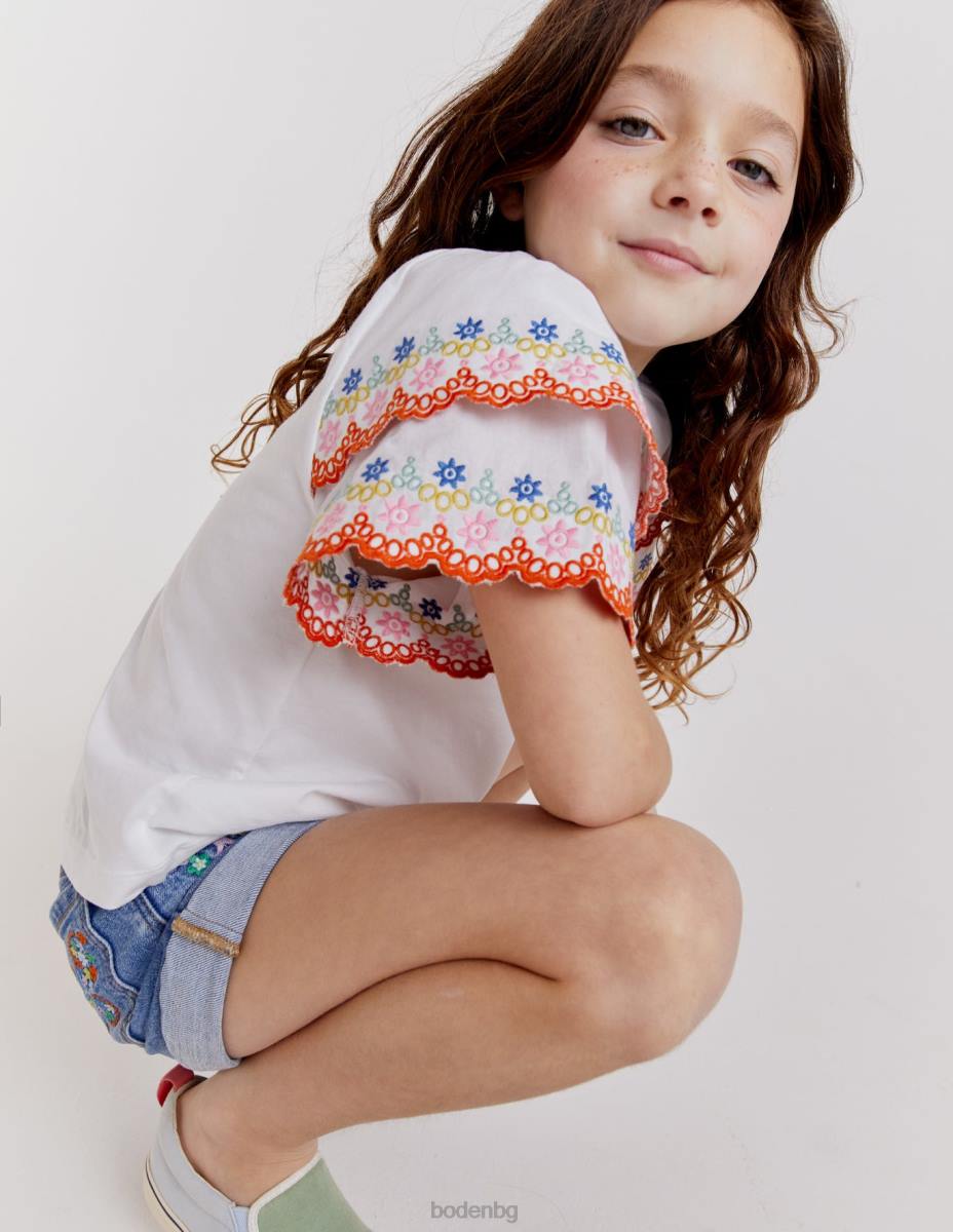 облекло Boden тениска broderie mix бяло бебе LL683329