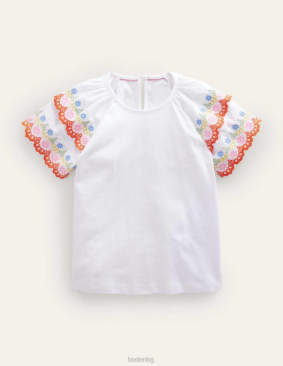 облекло Boden тениска broderie mix бяло бебе LL683329
