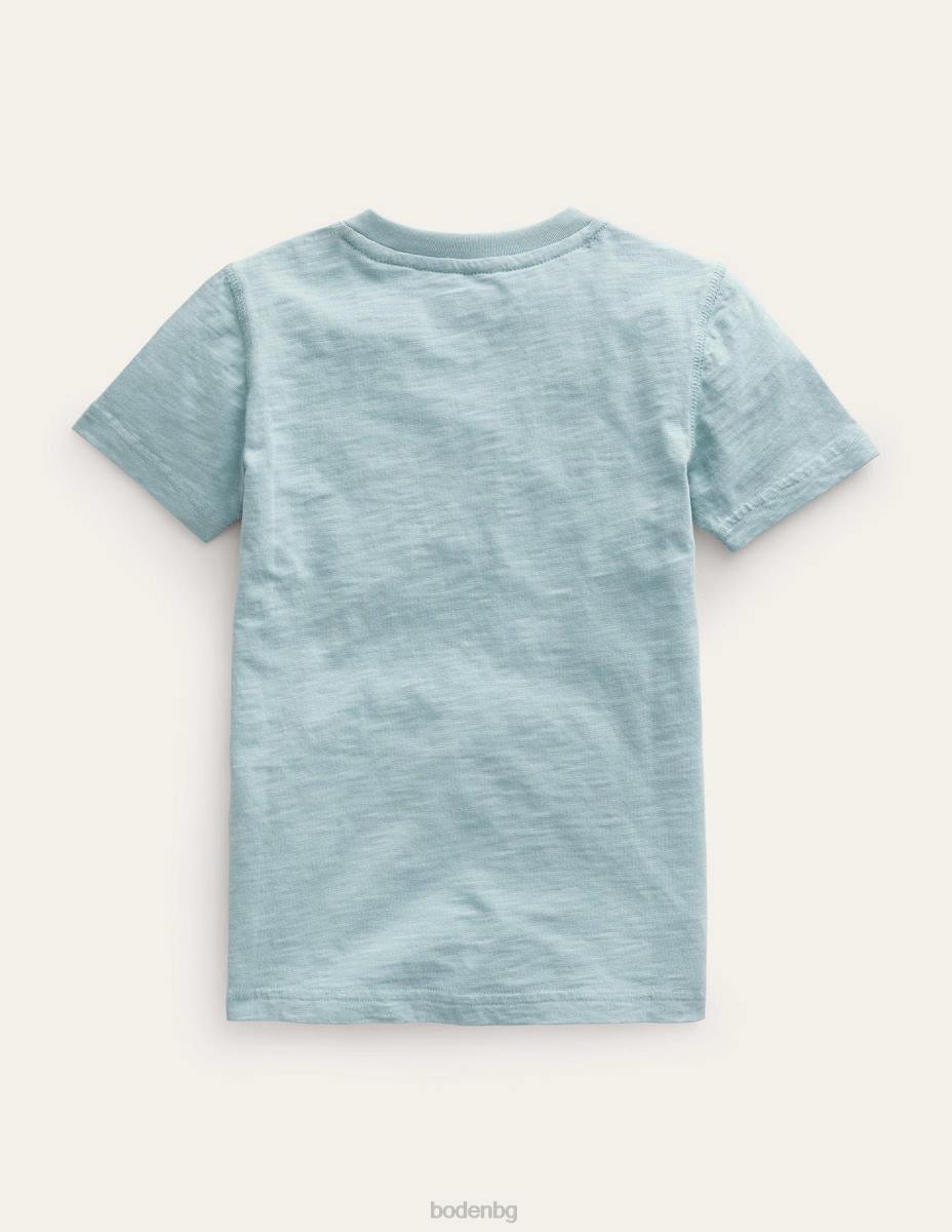 облекло Boden изпрана памучна тениска henley турмалиново синьо бебе LL68380