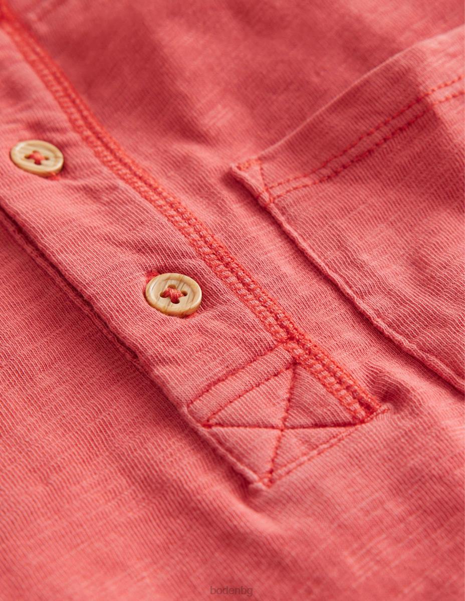 облекло Boden изпрана памучна тениска henley peppadew червено бебе LL68384