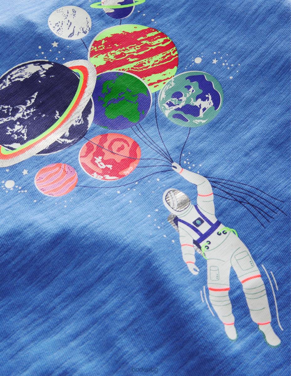 облекло Boden светеща реглан тениска penzance blue space бебе LL683413