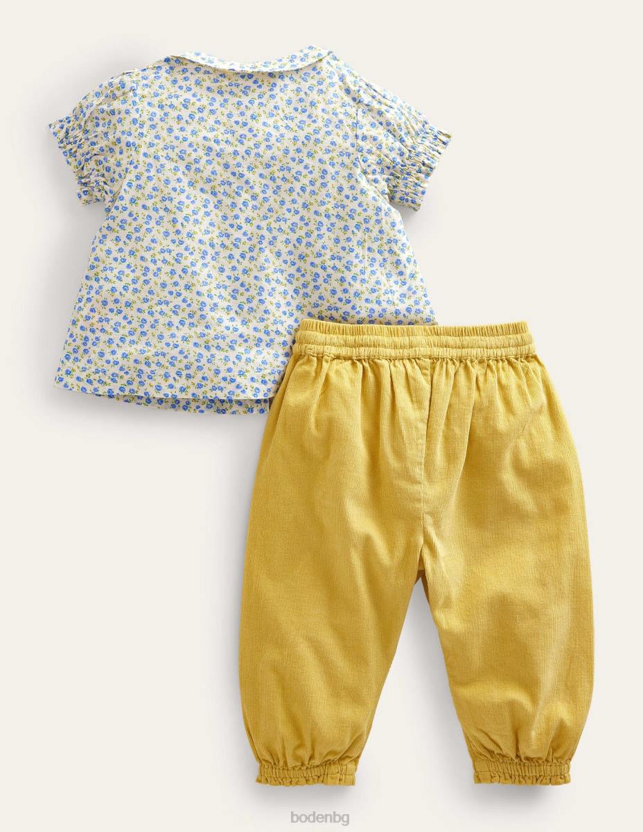 облекло Boden носталгичен плетен комплект за игра vista blue floral бебе LL683346