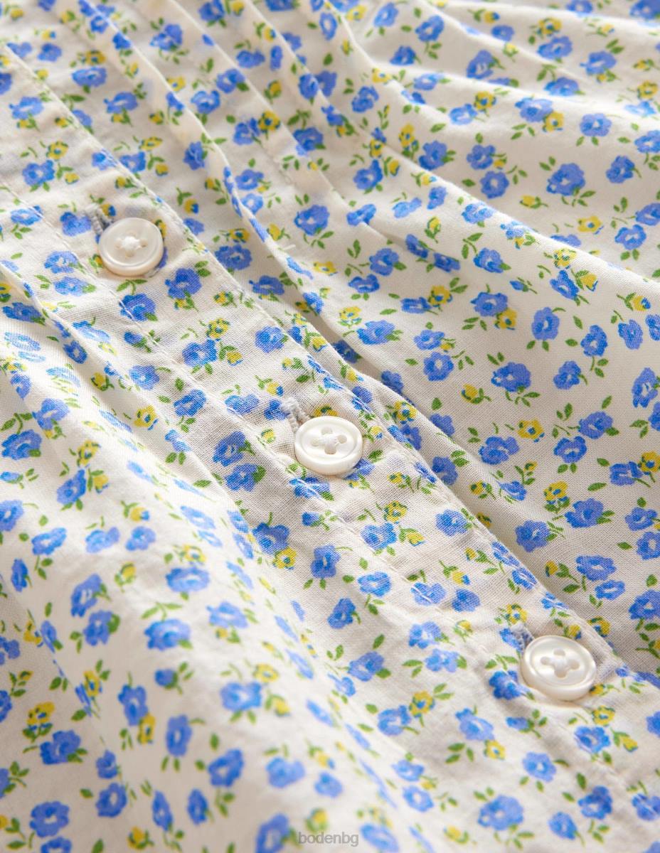 облекло Boden носталгичен плетен комплект за игра vista blue floral бебе LL683346