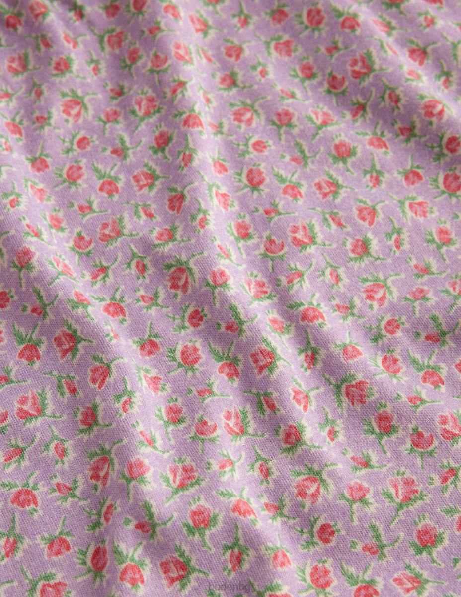 облекло Boden нощница с дълъг ръкав с щампа люляк реколта стрък бебе LL68529