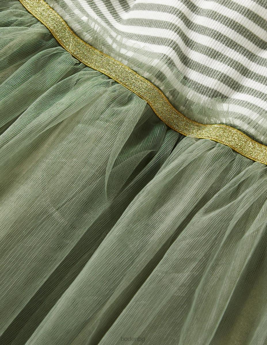 облекло Boden рокля от трико от тюл армия бебе LL683306