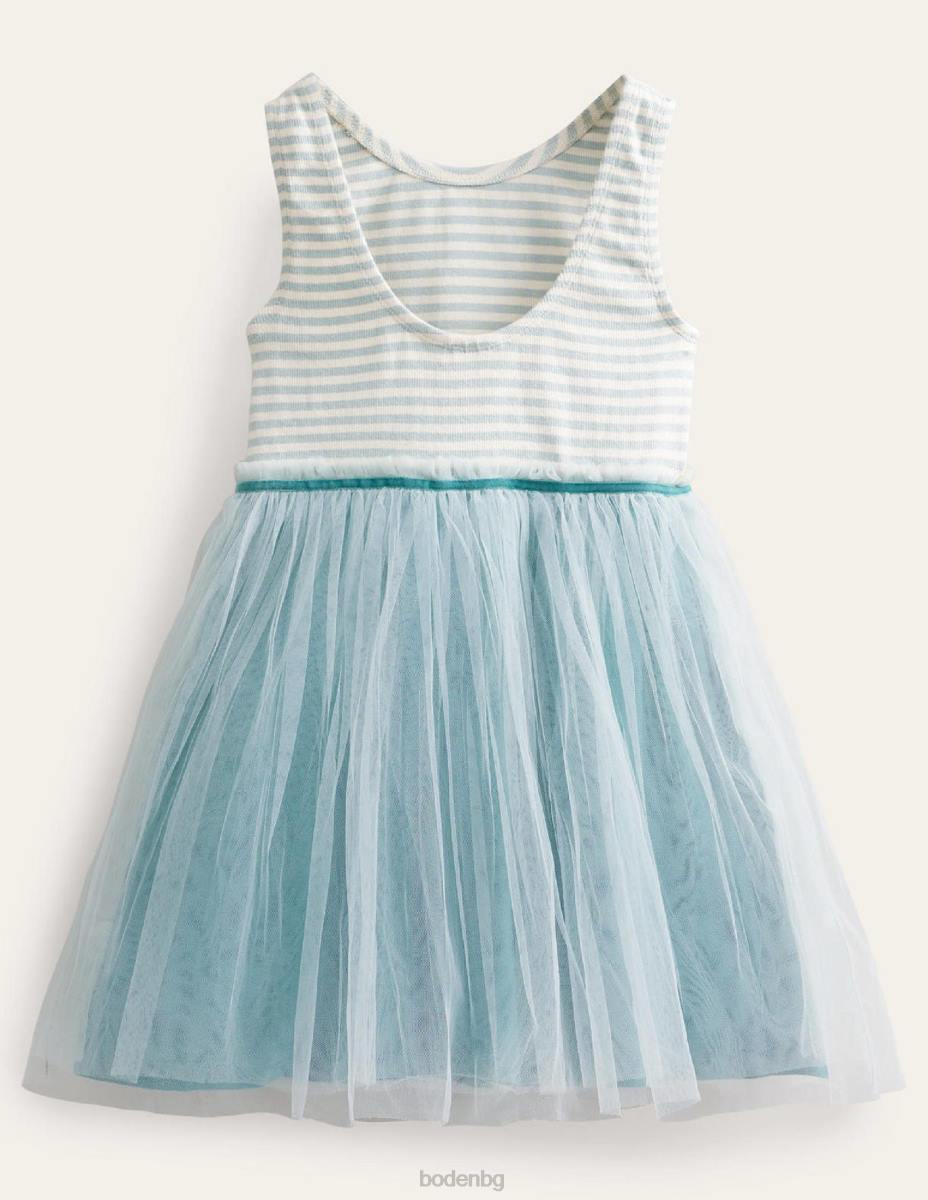 облекло Boden рокля от трико от тюл зелен тропически дъжд бебе LL683334