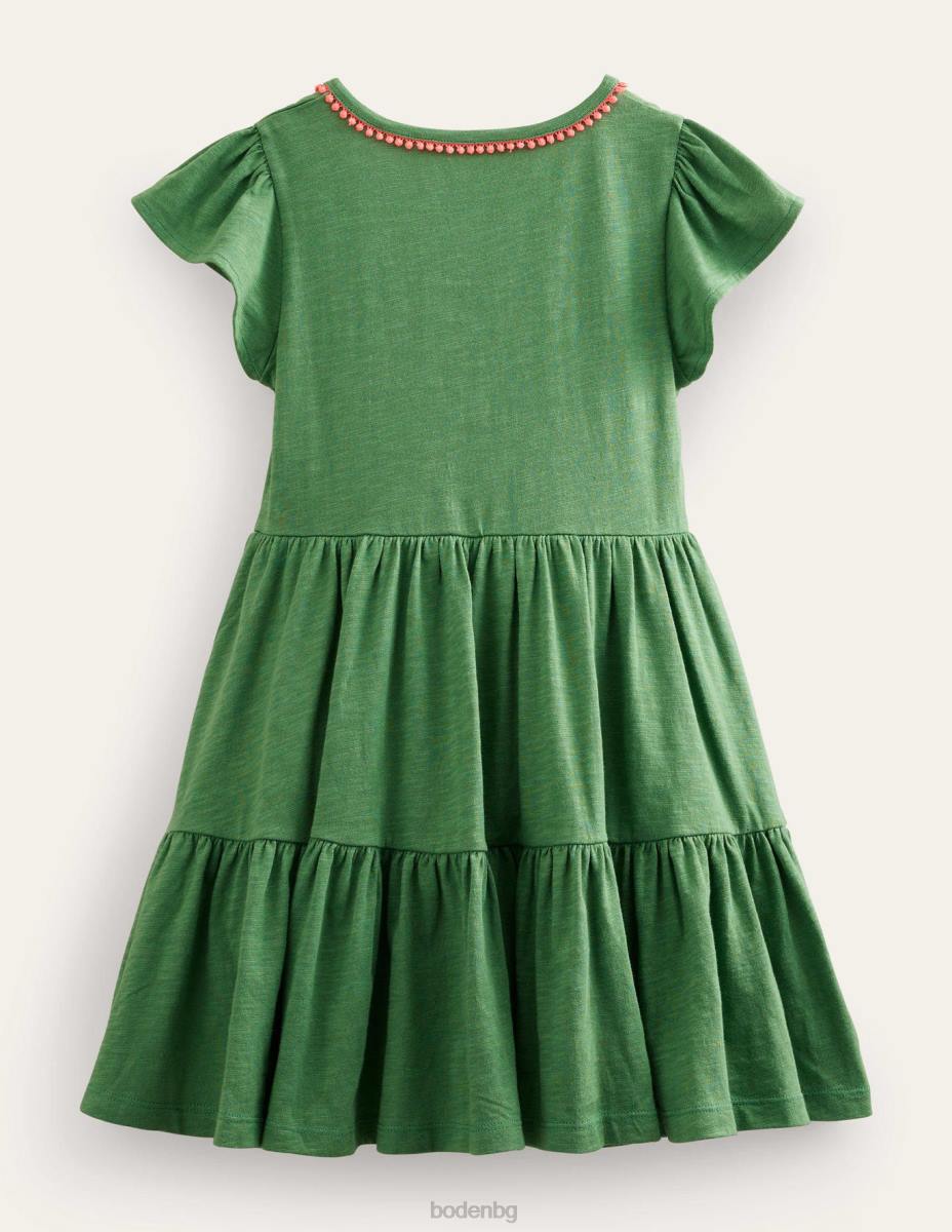 облекло Boden трикотажна рокля от трико сафари зелено бебе LL683335