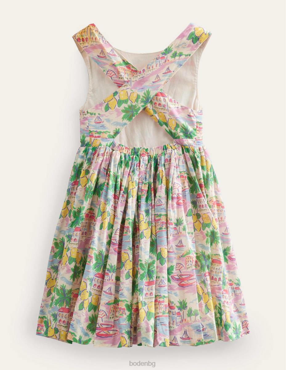 облекло Boden рокля с кръстосани гръбчета печат на множество сцени бебе LL683401