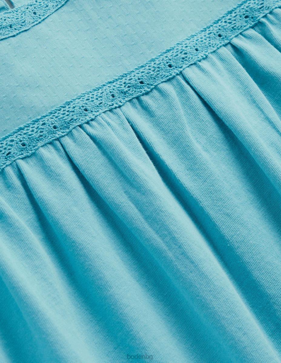 облекло Boden рокля от трико с пърхащи ръкави делфиниум синьо бебе LL68342