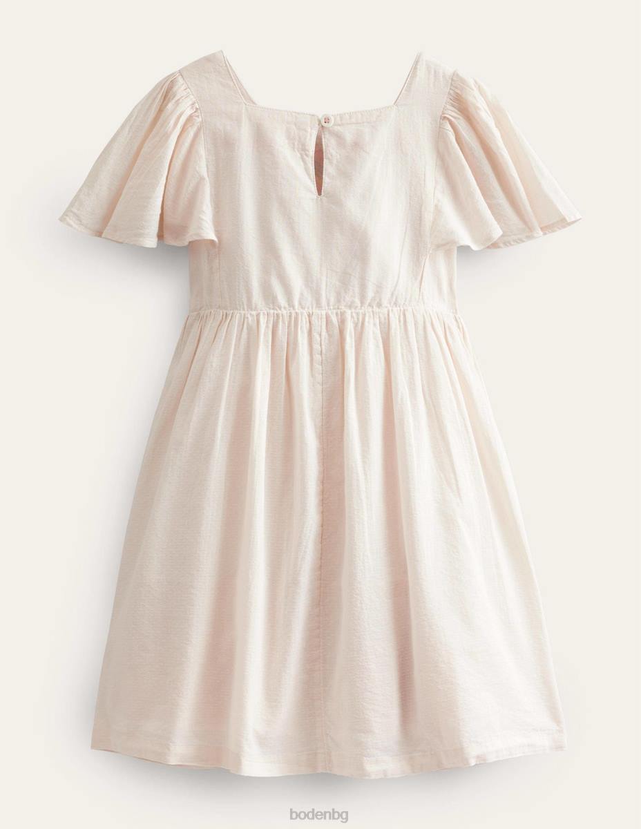 облекло Boden рокля с апликации с флатер ръкав шушулка ванилия бебе LL68344