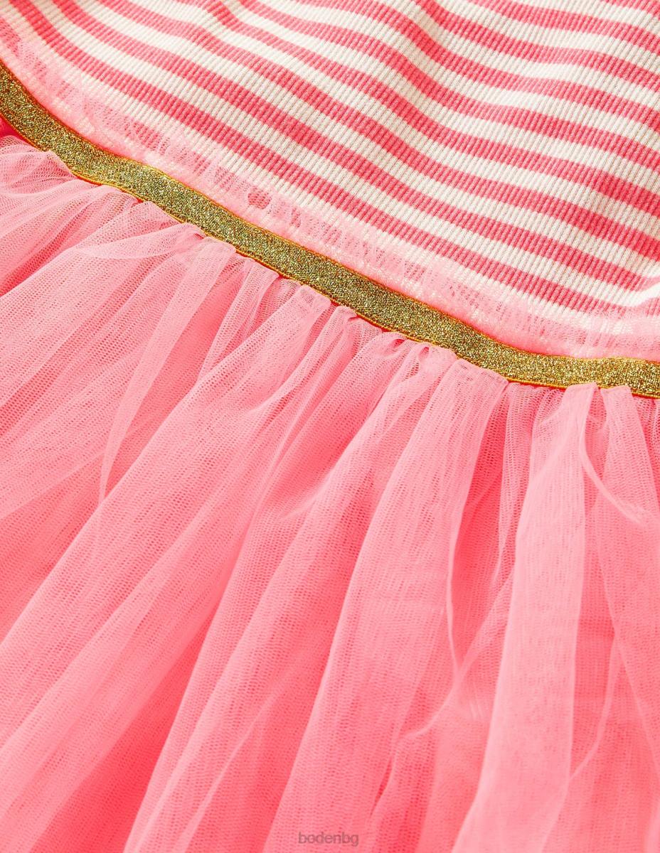 облекло Boden рокля от трико от тюл светла роза бебе LL683462