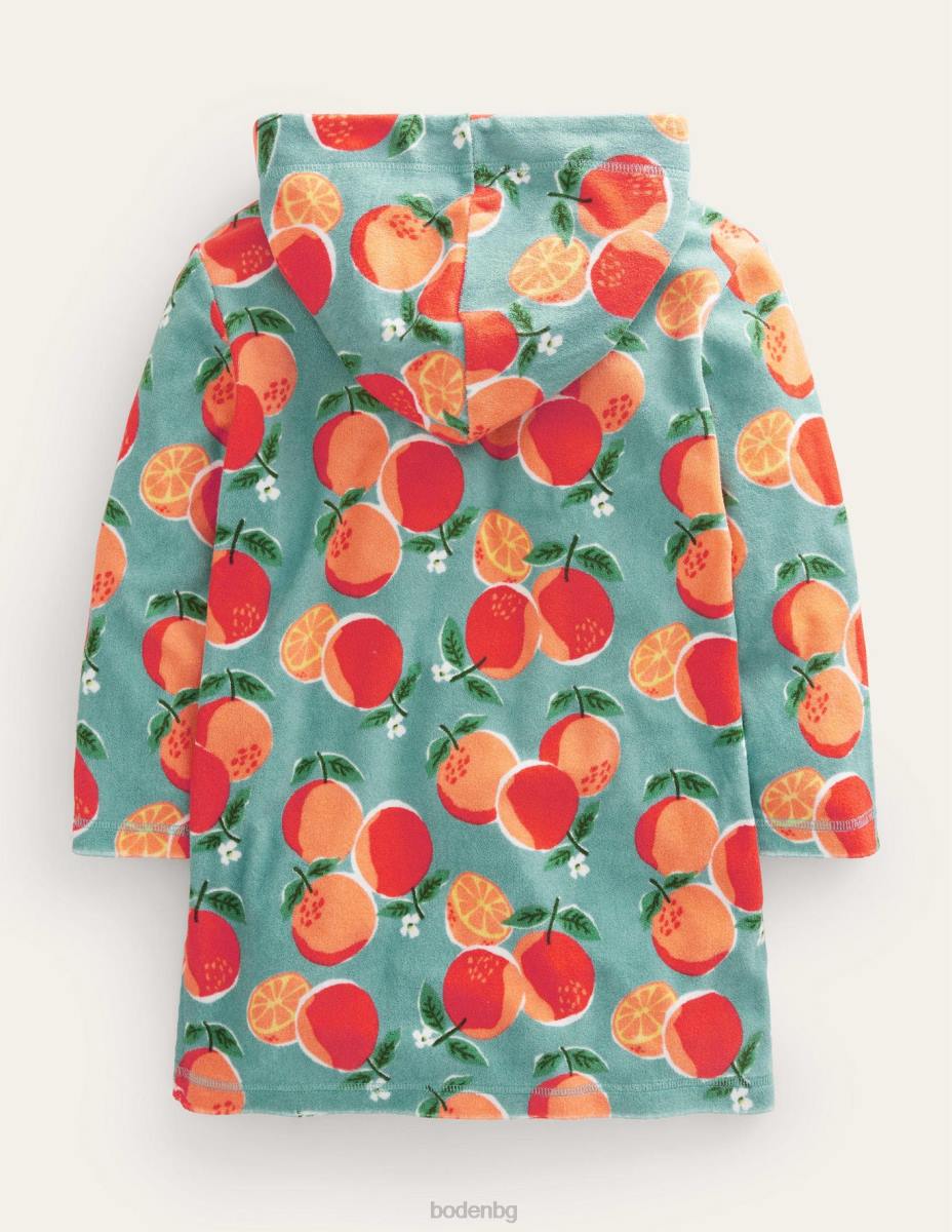 облекло Boden шарена хавлиена плажна рокля аква сини портокали бебе LL683464