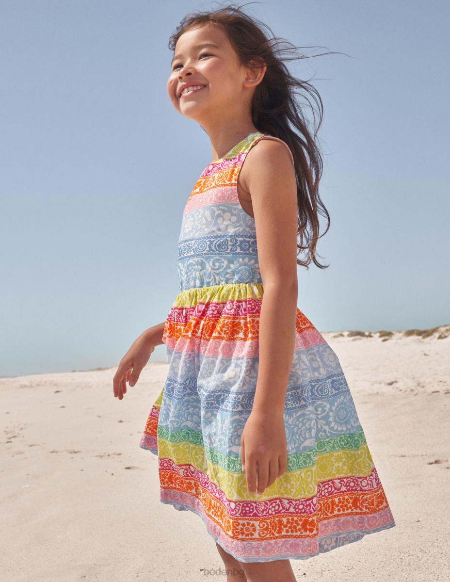 облекло Boden рокля с кръстосани гръбчета мултитапетна лента бебе LL683465