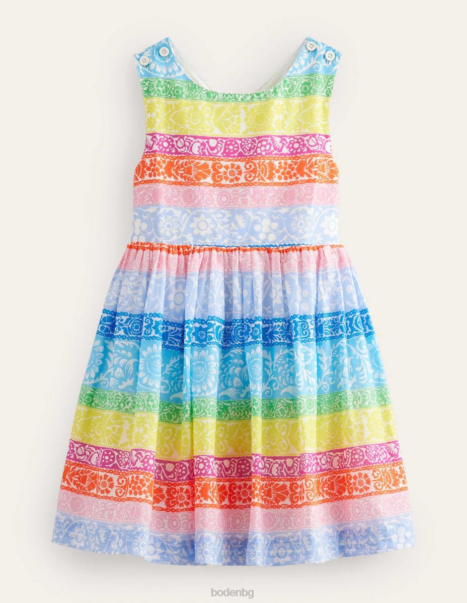 облекло Boden рокля с кръстосани гръбчета мултитапетна лента бебе LL683465