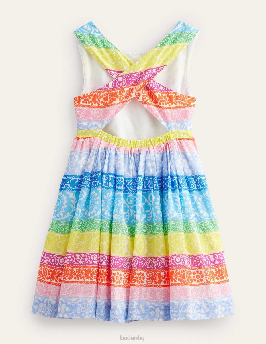 облекло Boden рокля с кръстосани гръбчета мултитапетна лента бебе LL683465
