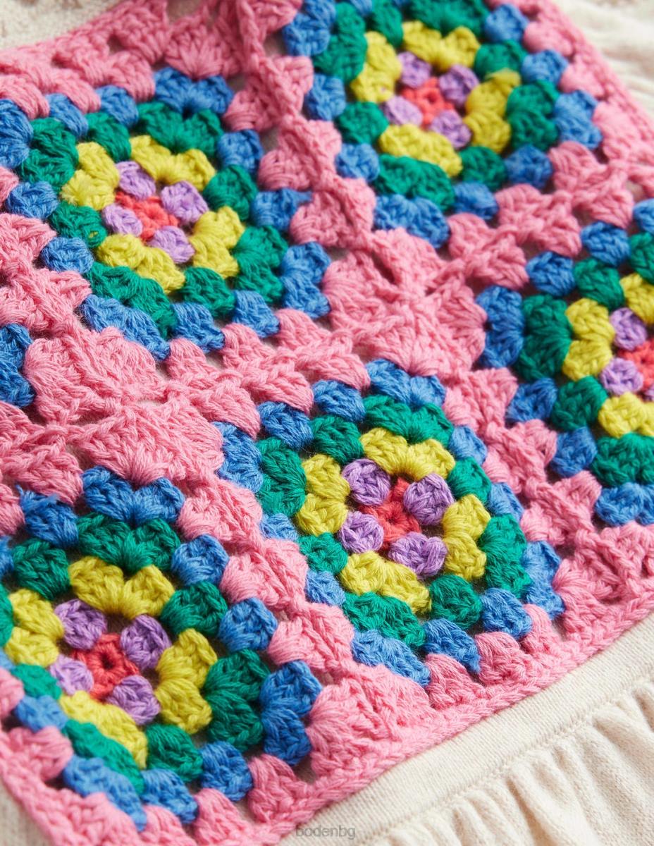 облекло Boden текстурирана рокля за плетене на една кука екрю мергел бебе LL68347