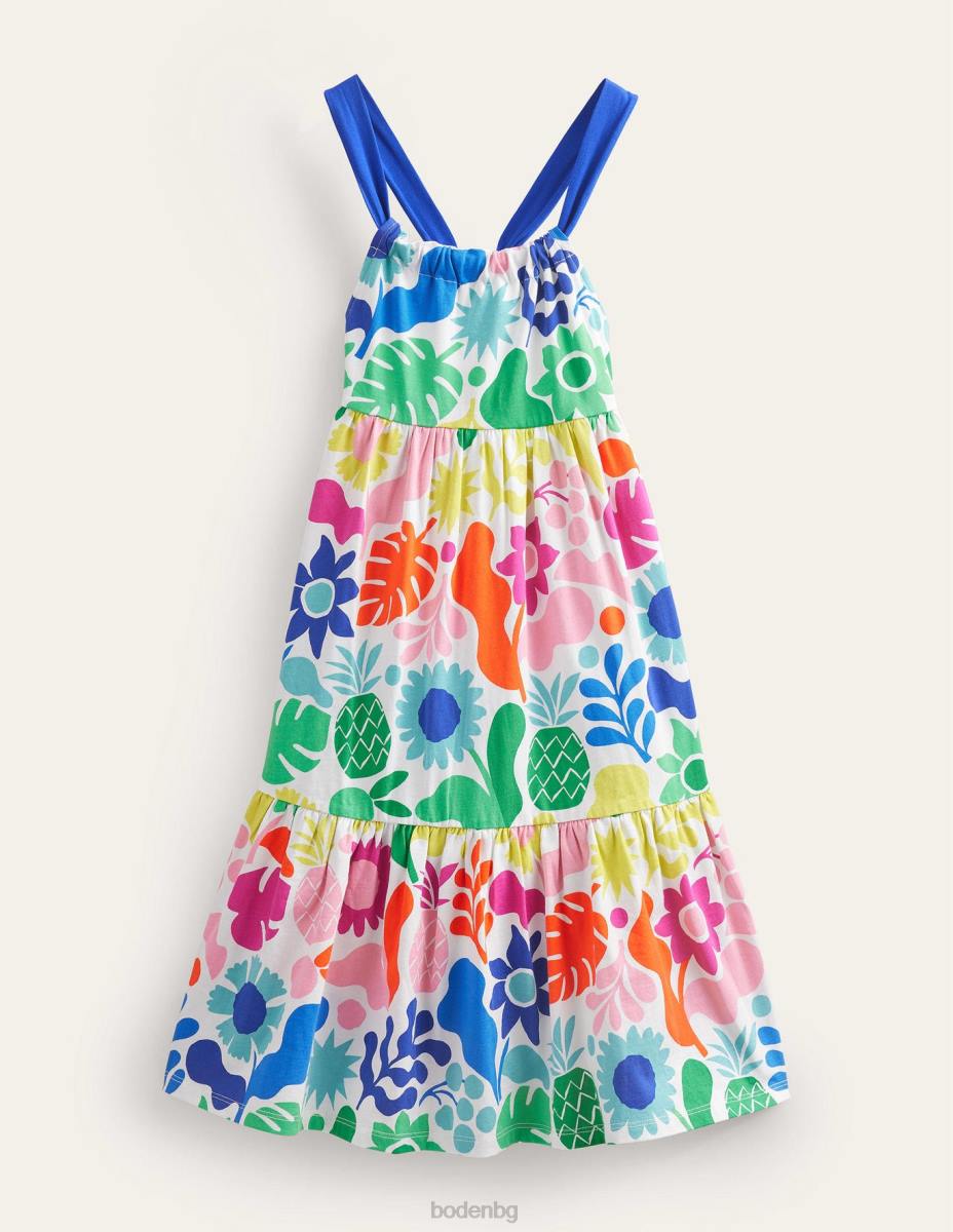 облекло Boden макси рокля от трико много празнични цветя бебе LL683482