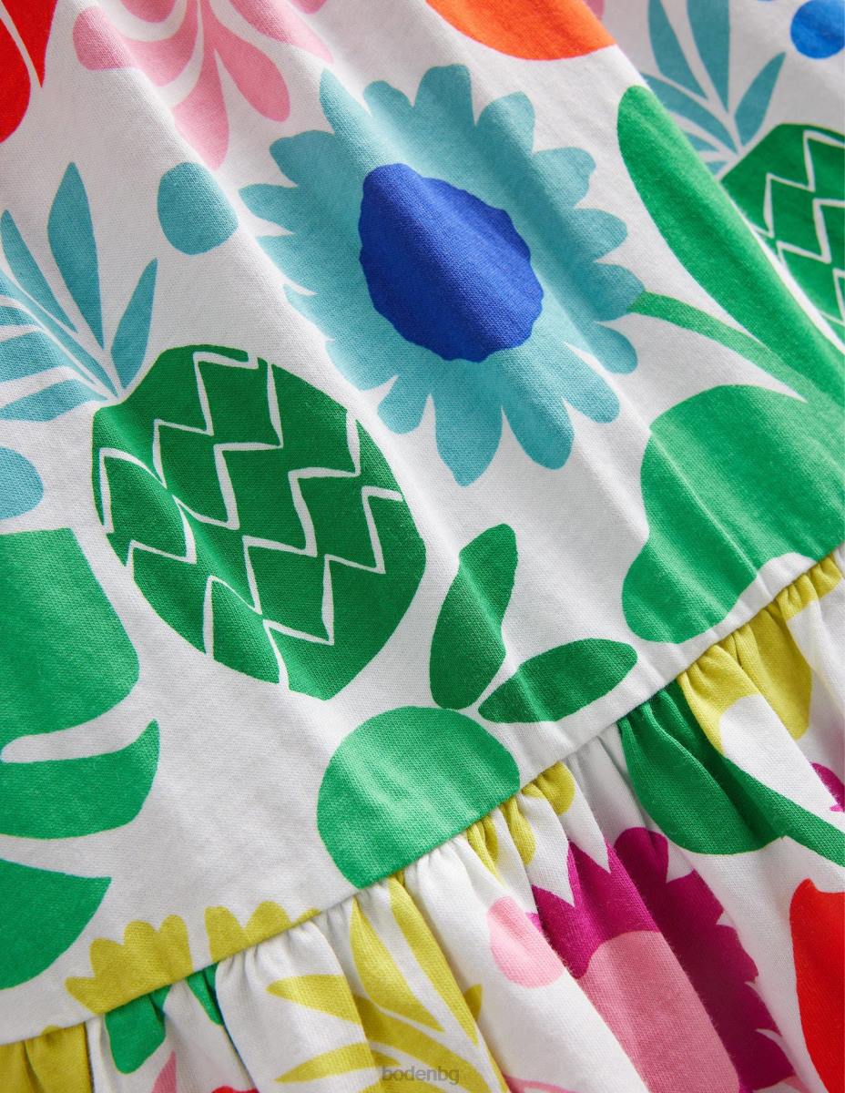 облекло Boden макси рокля от трико много празнични цветя бебе LL683482