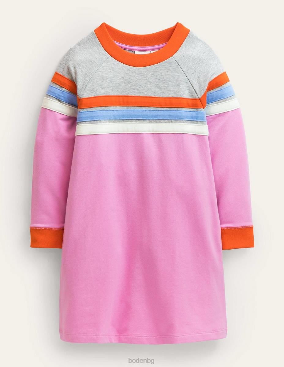 облекло Boden спортна реглан рокля люляково шифонено райе бебе LL683490