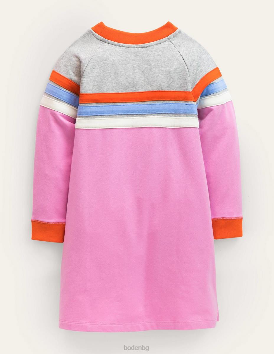 облекло Boden спортна реглан рокля люляково шифонено райе бебе LL683490