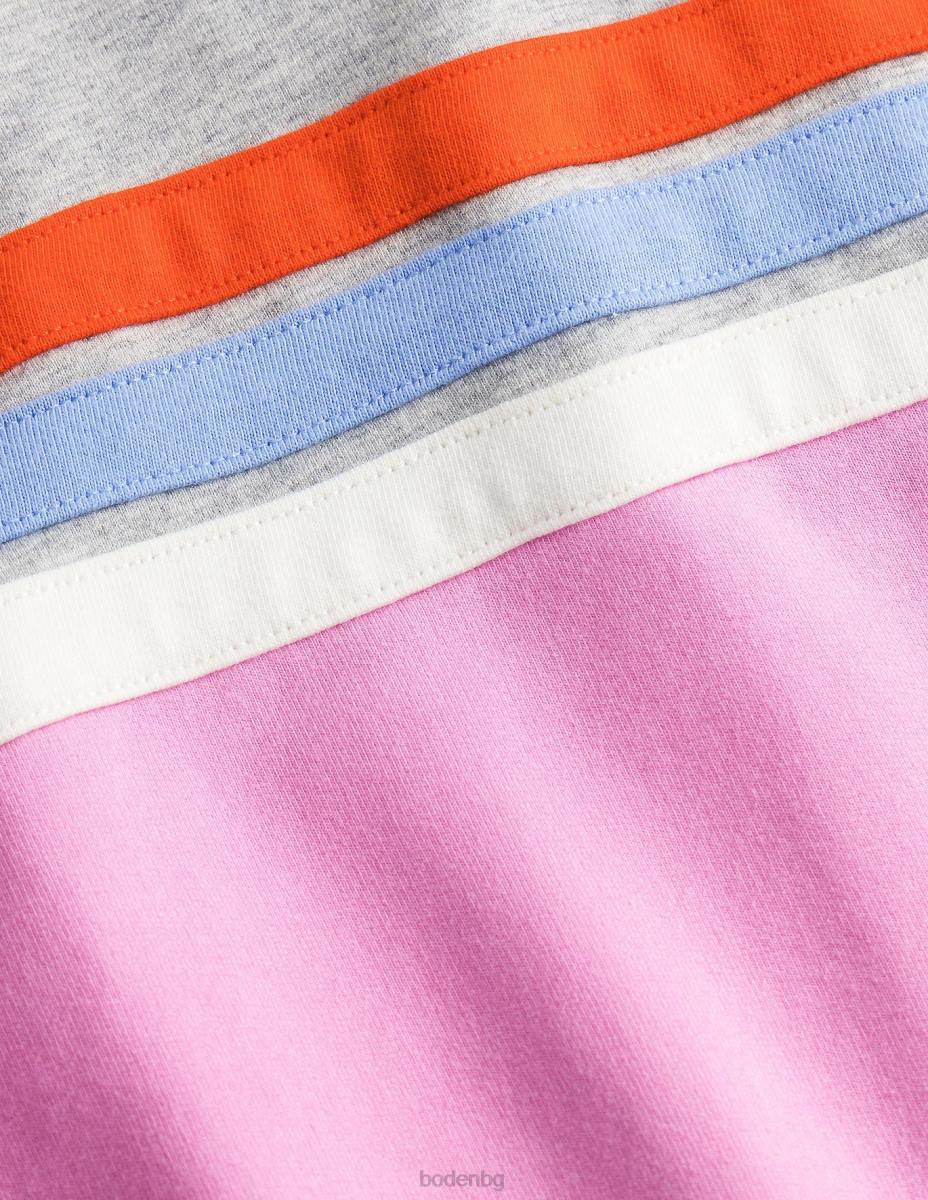 облекло Boden спортна реглан рокля люляково шифонено райе бебе LL683490