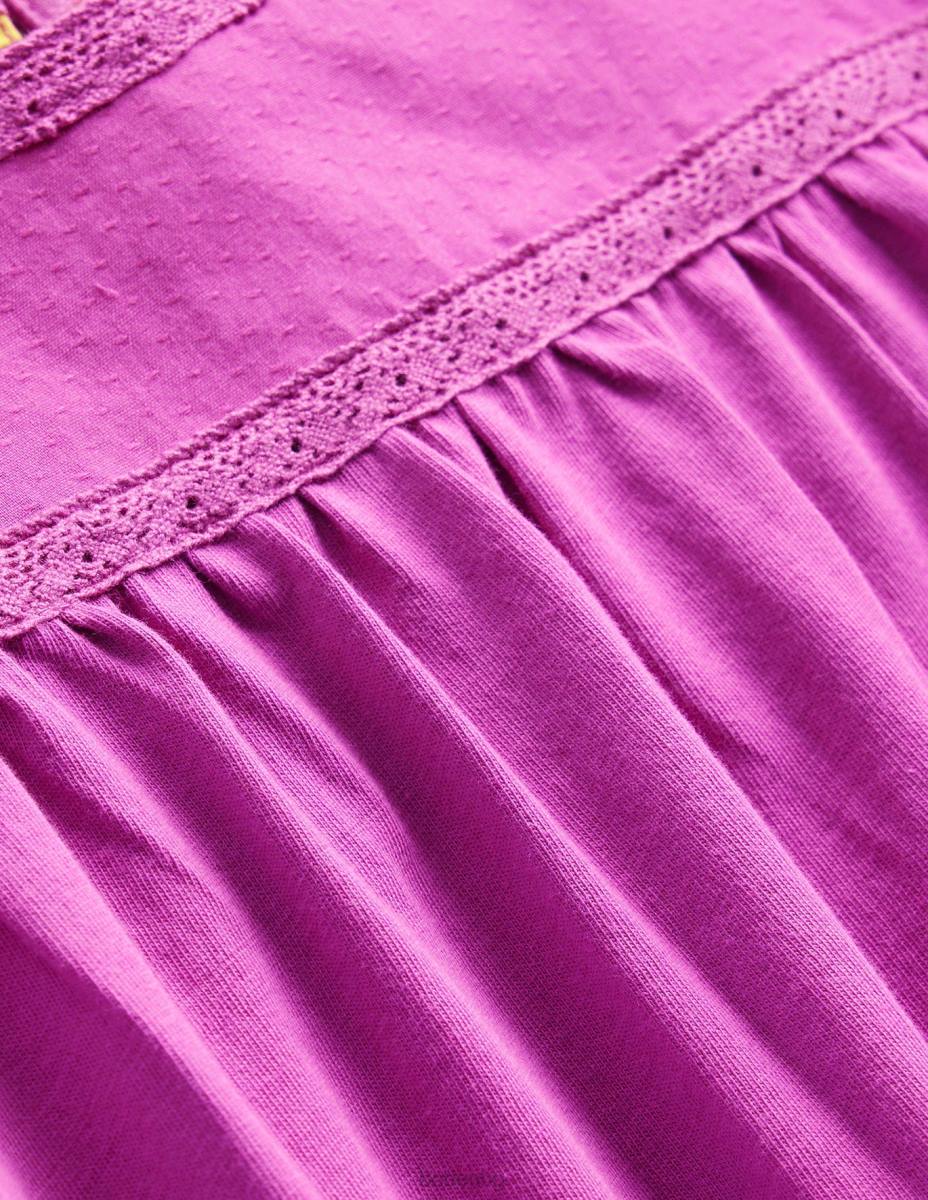 облекло Boden рокля от трико с пърхащи ръкави лъчиста орхидея лилаво бебе LL68359